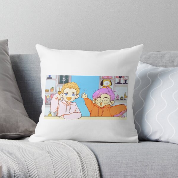 Happy lankybox kids Throw Pillow RB1912 product Offical lankybox Merch